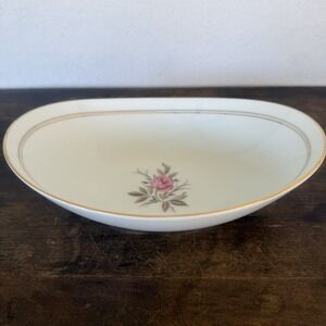 Noritake DARYL 5510 Japan 10" Oval Vegetable Serving Bowl Floral Gold Trim